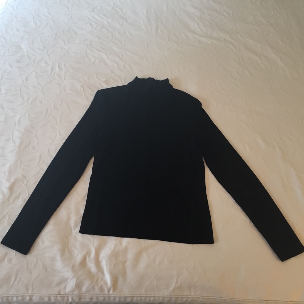 Gucci Rayon Jersey Knit Mock T-Neck Blouse